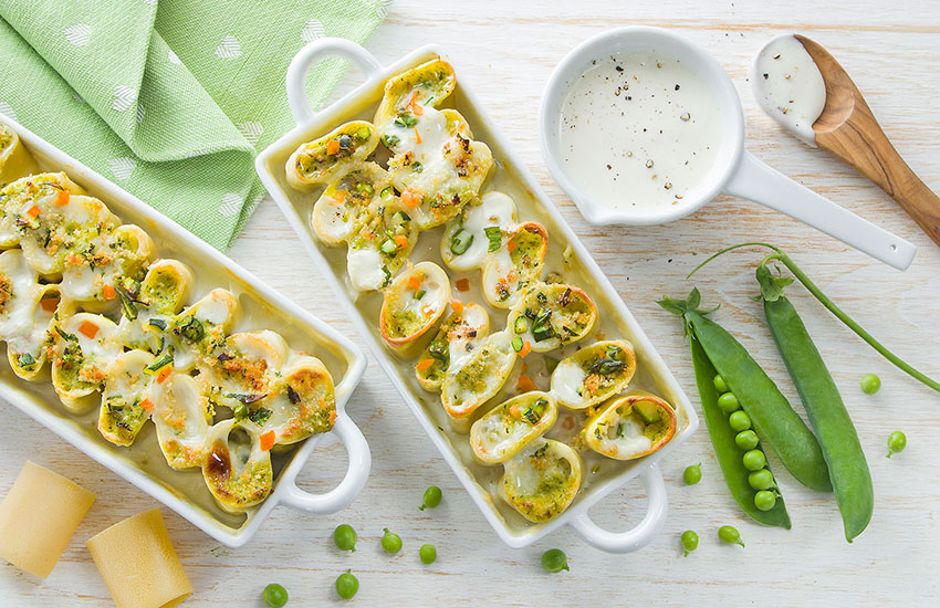 Paccheri farciti con verdure di primavera